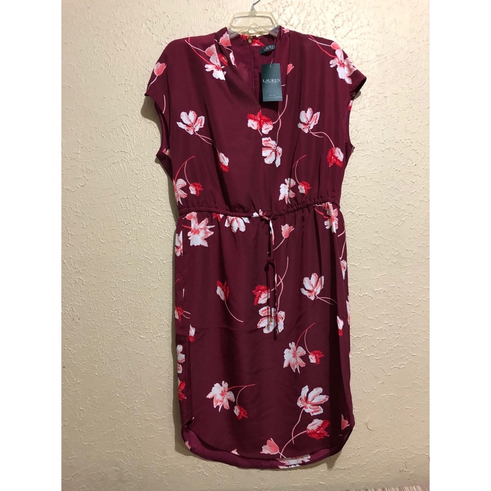 Lauren Ralph Lauren Floral Print Drawstring Dress